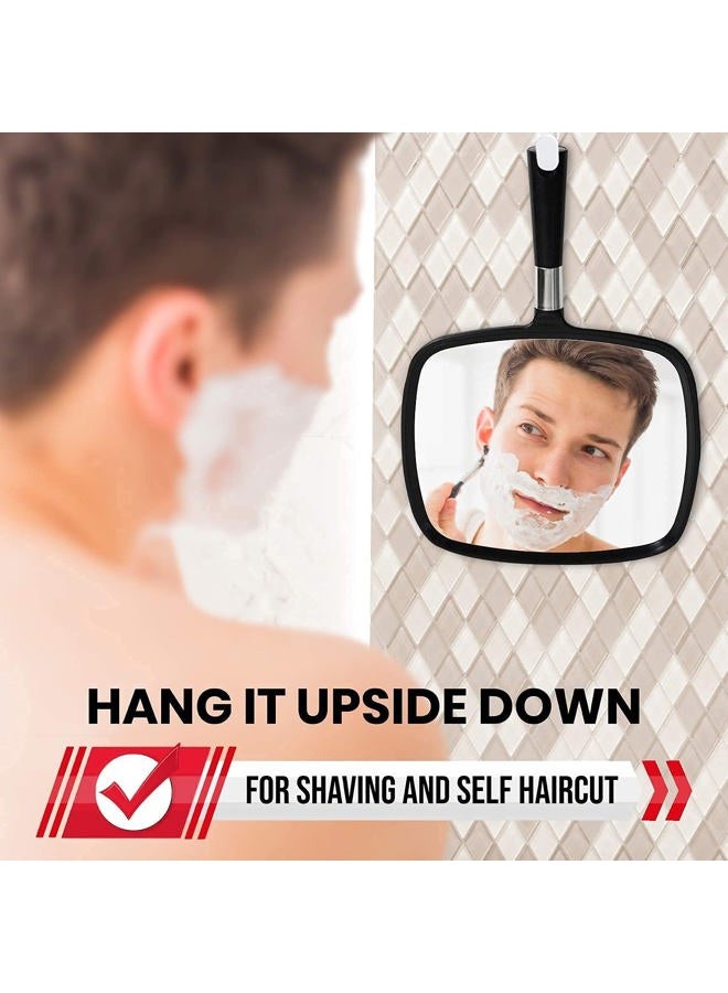 Mirrorvana Large Hand Mirror with Comfy Handle - Black Portable Handheld Mirror - 9" x 13" - Image 4