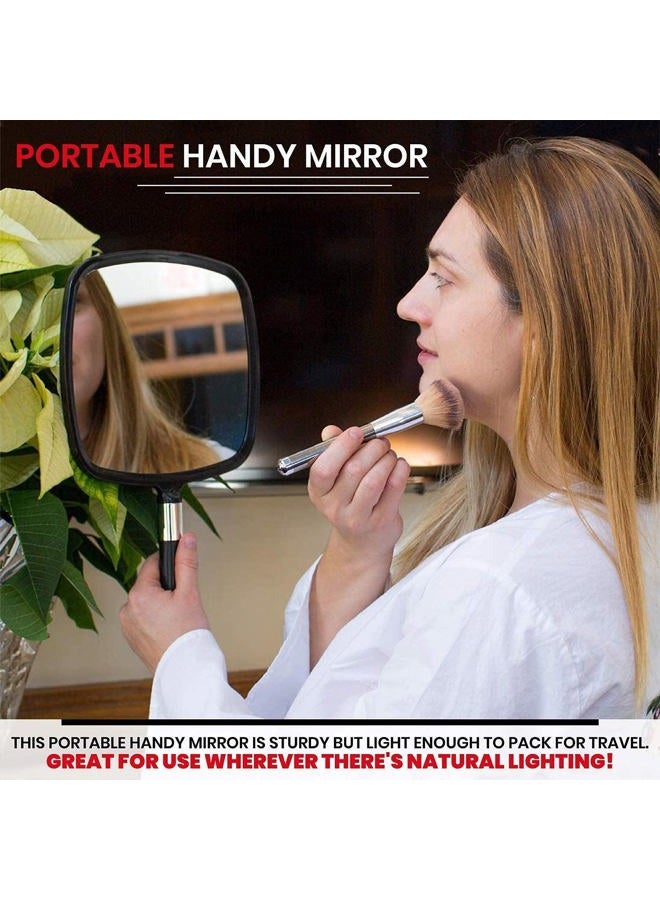 Mirrorvana Large Hand Mirror with Comfy Handle - Black Portable Handheld Mirror - 9" x 13" - Image 5