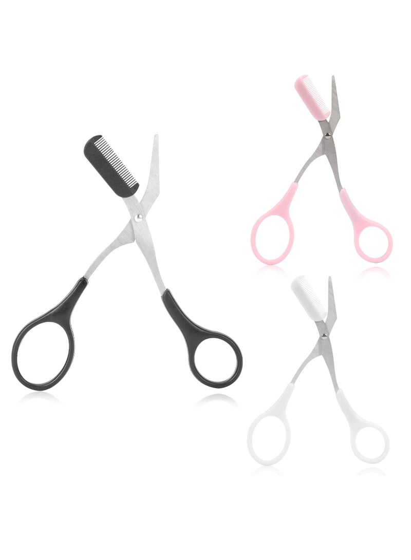 KASTWAVE Eyebrow Scissors with Comb Precision Eyebrow Trimming Scissors with Comb Non-Slip Finger Grips Hair Removal for Facial, Nose, Eyebrow, Mustache, and Beard Hair Trimming & Grooming(6 Black) - Image 1