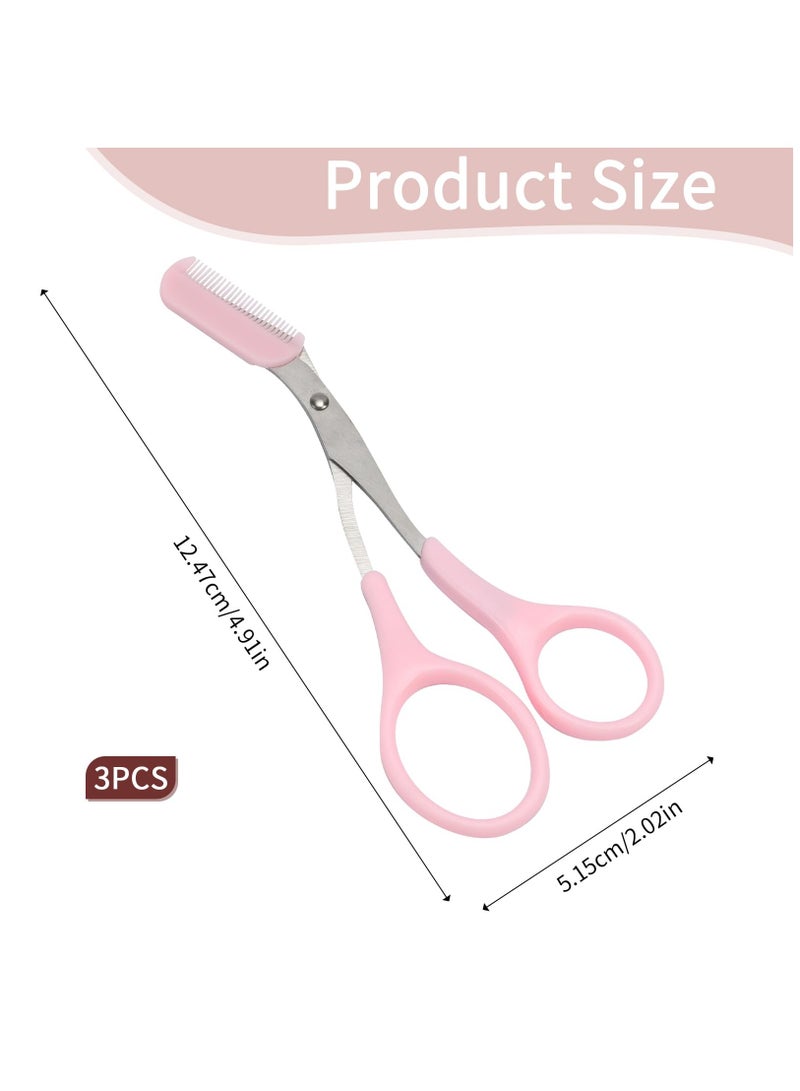 KASTWAVE Eyebrow Scissors with Comb Precision Eyebrow Trimming Scissors with Comb Non-Slip Finger Grips Hair Removal for Facial, Nose, Eyebrow, Mustache, and Beard Hair Trimming & Grooming(6 Black) - Image 2