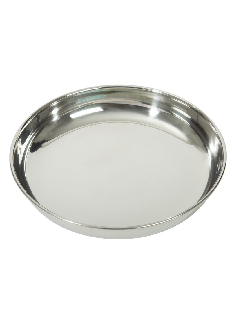 Stainless Steel Deep Plate 25CM – Durable, High-Quality Serving Plate for Family Meals, Premium Kitchenware