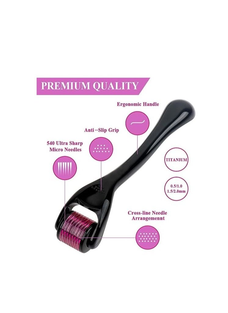 Derma Roller - Derma Roller 0.5 Microneedle for Face Body Skin Regeneration Facial Dermarolling for Beard Hair Regrowth 0.5mm Micro Needling for Wrinkle Stretch Marks Scar Cellulite Women Men - Image 1