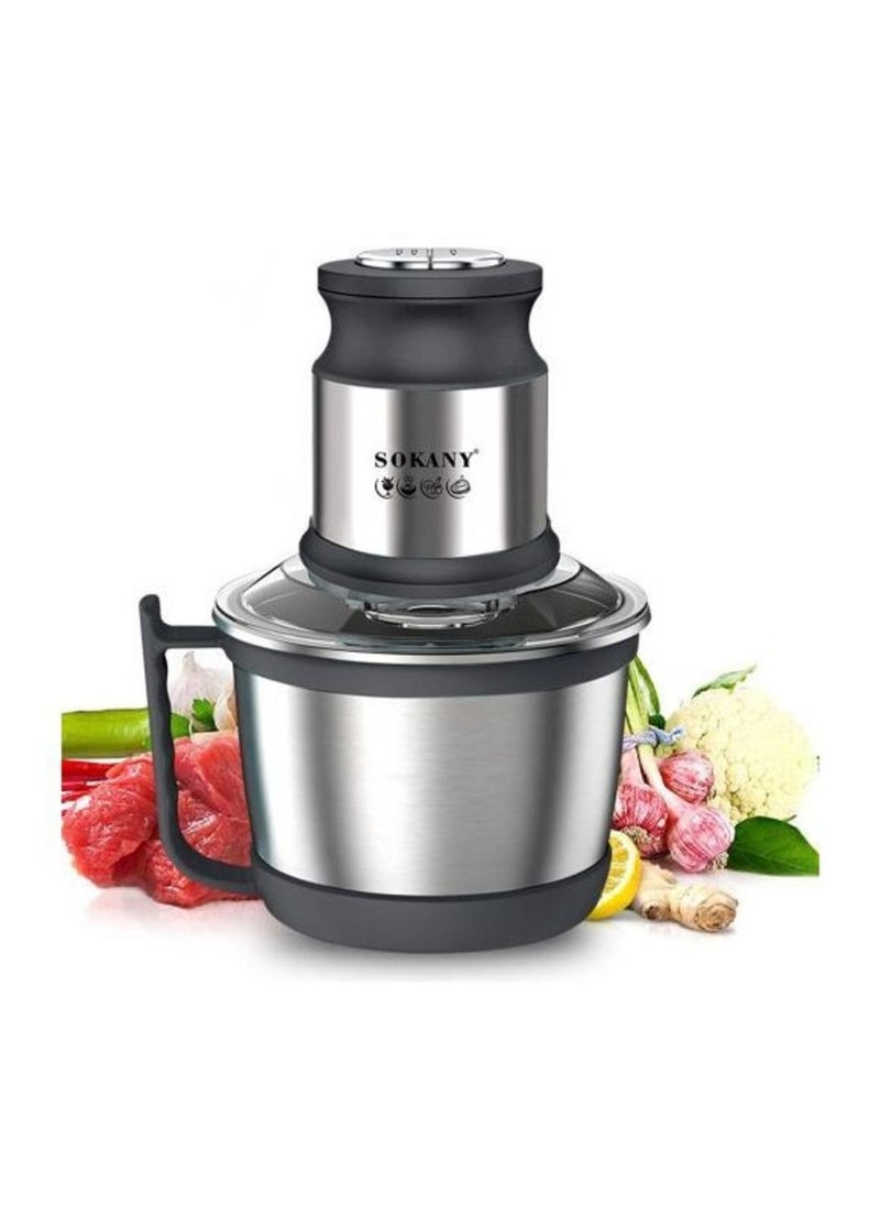 sokany Chopper & Grinder With DOUBLE LAYERS Stainless Bowl/3 L /4 Blades / 800 W - ( SK-7027)  - Image 1