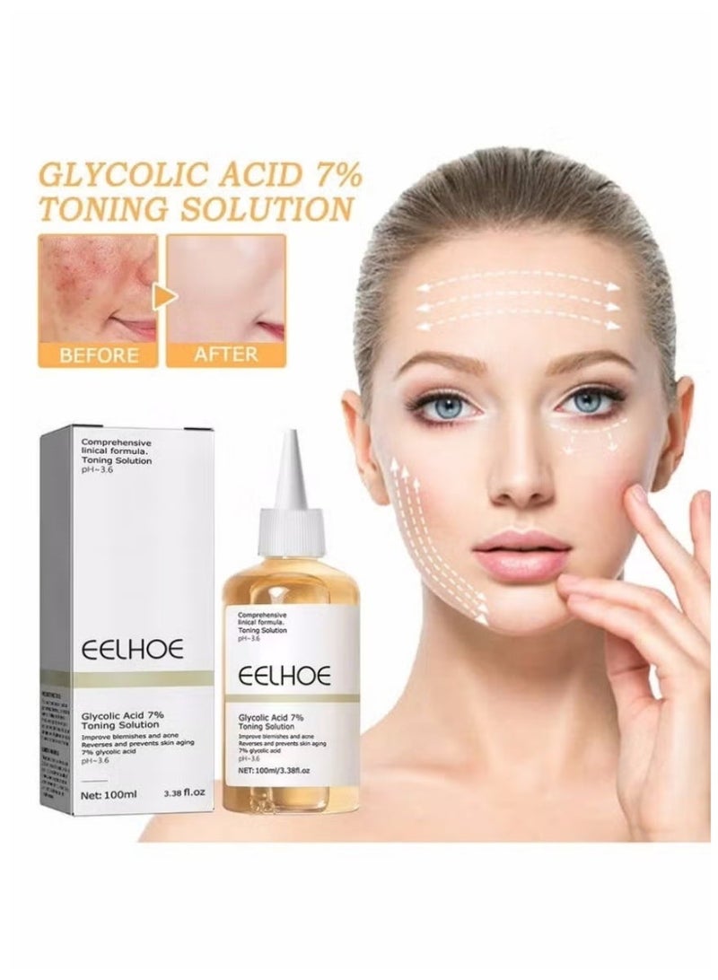 EELHOE Glycolic Acid 7 Percent Toner – Facial Exfoliating Serum for Skin Tone Support - Image 1