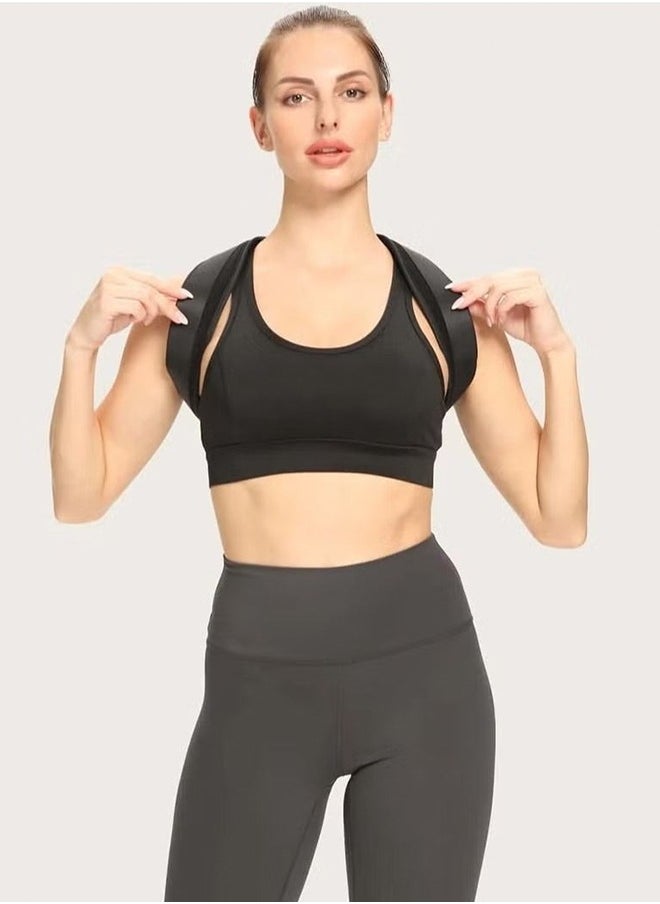 Polish'D - Back Support Brace and Posture Correction Belt, Relieves Pain Stress and Fatigue with Neck Shoulder Clavicle and Spine Alignment, Reshape Your Body With This Back Straightener and Be Attractive, Fit - Image 1