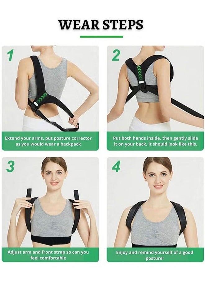 Polish'D - Back Support Brace and Posture Correction Belt, Relieves Pain Stress and Fatigue with Neck Shoulder Clavicle and Spine Alignment, Reshape Your Body With This Back Straightener and Be Attractive, Fit - Image 1