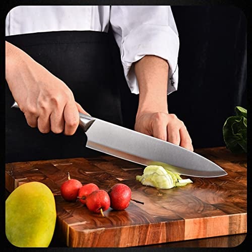 Mockery 3 Piece Kitchen Knife Set Including Chef's Knife, Butcher Meat Knife & Paring Knife, Sharp Stainless Steel Knife, Non-Stick, Soft Touch Handles, Silver - Image 3