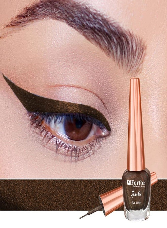 فور فور محدد عيون سائل لامع من فورفور، مقاوم للتلطخ والماء، 7 مل لكل عبوة (مجموعة من 2، رمادي، بني) - Image 2