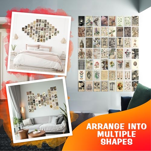 CodersParadise Pack of 54 Aesthetic Vintage Wall Collage Kit Posters - 4 x 6 Inches Poster for Wall Decoration - Glue Dots Included-Cardstock - Image 3