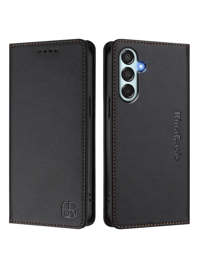 S-TOP Case For Samsung Galaxy M35 5G RC01 Dual-Folded Magnetic Suction RFID Leather Phone Case - Image 2