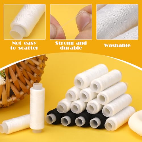 ZMAAGG Thread for Sewing-1 Pcs Black and 1 Pcs White, 200 Yards Per Roll Polyester Thread, Sewing String for Sewing Machine, Hand Stitching, Embroidery - Image 3