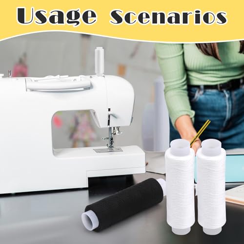 ZMAAGG Thread for Sewing-1 Pcs Black and 1 Pcs White, 200 Yards Per Roll Polyester Thread, Sewing String for Sewing Machine, Hand Stitching, Embroidery - Image 5