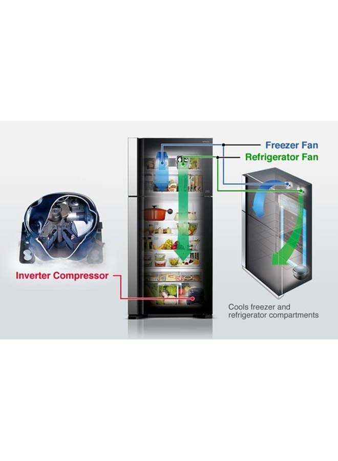 HITACHI Top Mount Refrigerator RV990PUK1K Grey - Image 3