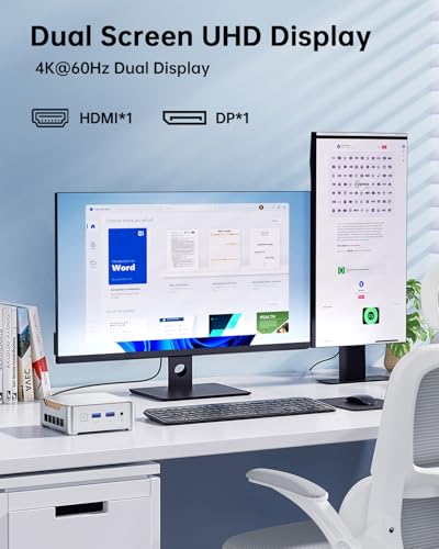 KAMRUI Essenx E2 Mini PC, 16GB RAM 1TB SSD Mini Computers,12th Alder Lake N97 (Beat N150, up to 3.6GHz) Micro PC, HDMI+DP1.4 Dual 4K UHD Small PC,Gigabit Ethernet,WiFi,BT,Home/Office Mini Desktop pc - Image 5