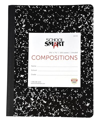 School Smart Hard Cover Composition Book, Unruled, 9-3/4 x 7-1/2 Inches, 100 sheets - Image 1