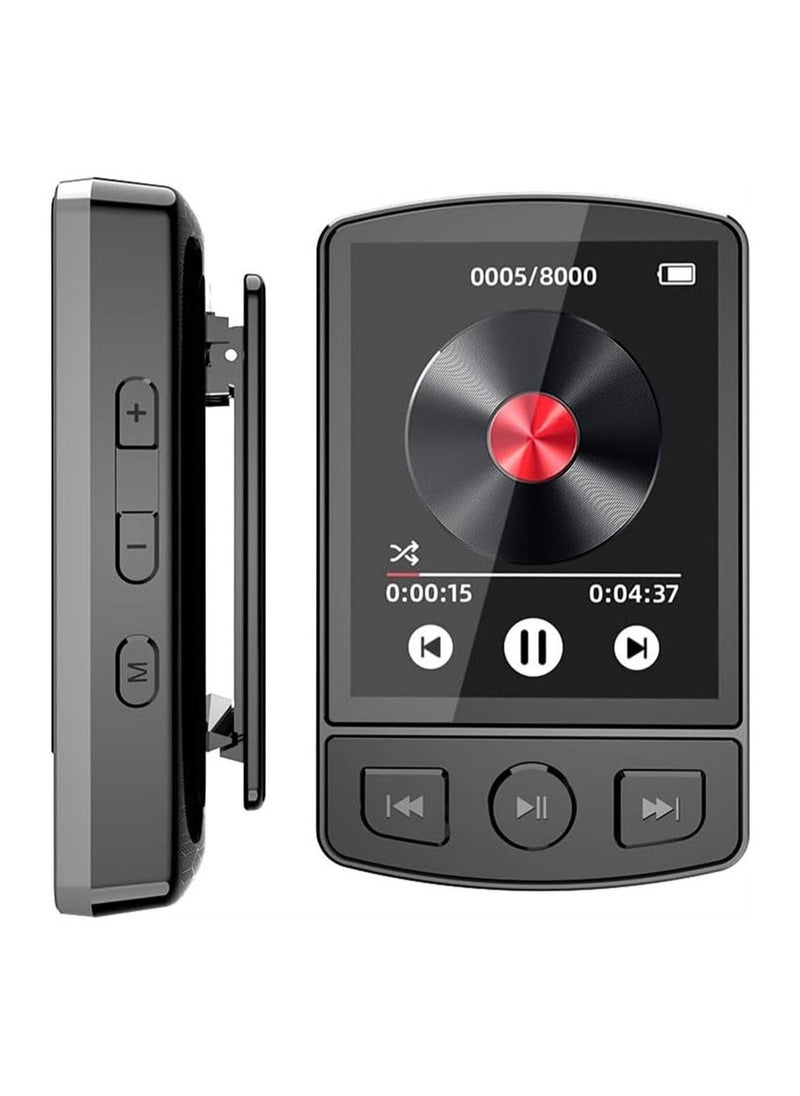 32GB Mp3 Player with Clip, Portable Mp3 Mp4 Music Player with Bluetooth 5.0, 1.8-Inch HD Full Touch Screen, Voice Recorder, High Fidelity Lossless Sound Music Player with HD Speaker - Image 1