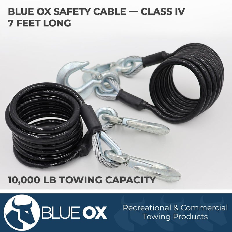 Blue Ox مجموعة كابلات الأمان Blue Ox BX88197 من الفئة الرابعة | سعة سحب 10,000 رطل | تحمي من الاتصال العرضي | توفر الأمان عند السحب | طول الكابلات 7 أقدام - Image 2