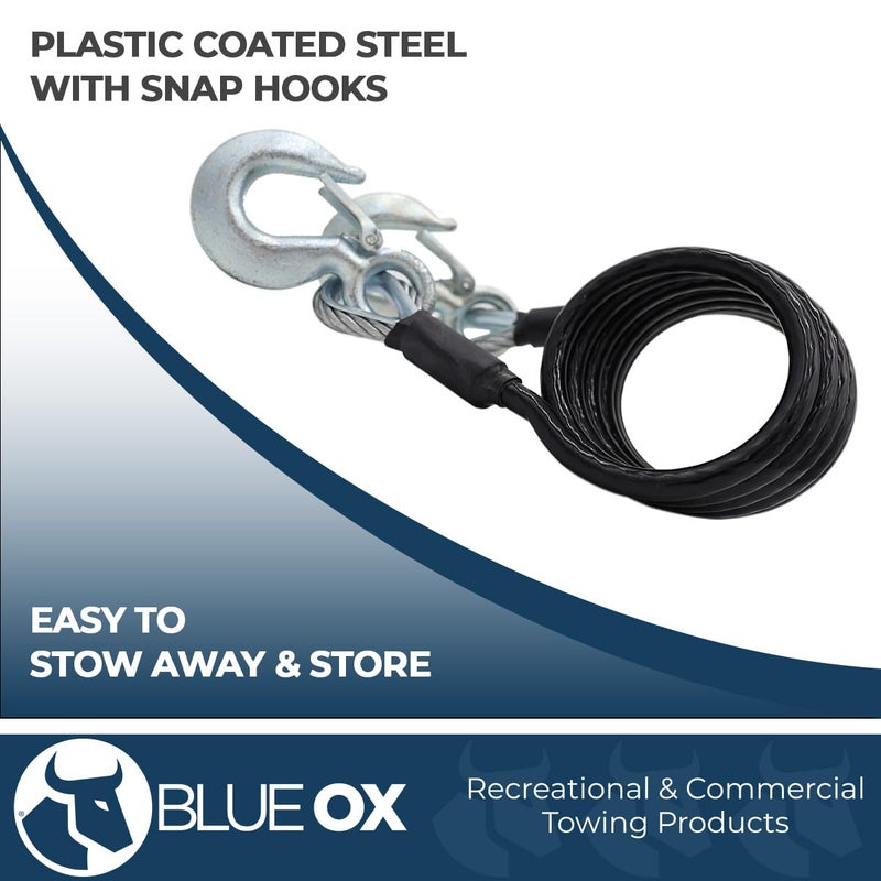 Blue Ox مجموعة كابلات الأمان Blue Ox BX88197 من الفئة الرابعة | سعة سحب 10,000 رطل | تحمي من الاتصال العرضي | توفر الأمان عند السحب | طول الكابلات 7 أقدام - Image 3