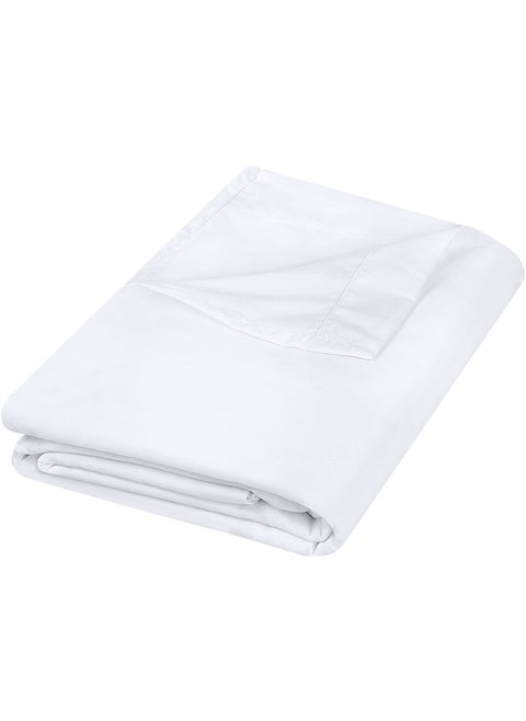 Utopia Bedding Flat Sheet - Soft Brushed Microfiber Fabric - Shrinkage & Fade Resistant Top Sheet - Easy Care - 1 Flat Sheet Only (Queen  White)