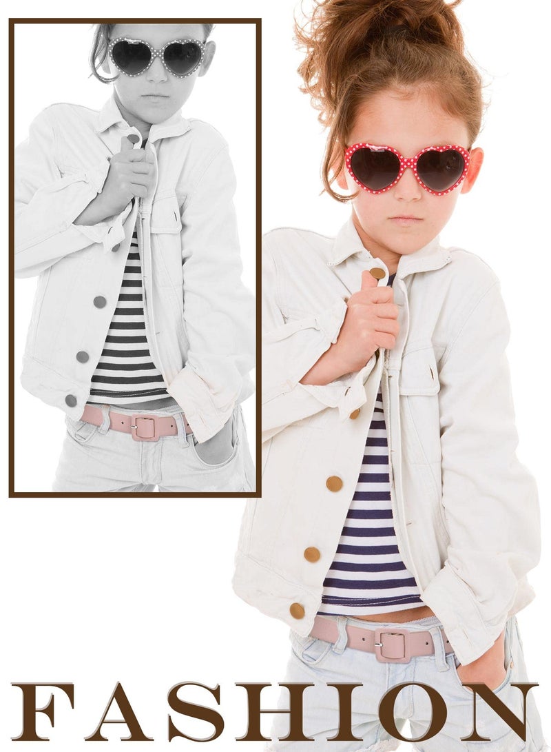 Kids Leather Belts for Girls, 4 Pcs Cute Toddler Skinny Belts with Buckle, Faux Leather Waist Belts for Jeans - Image 4