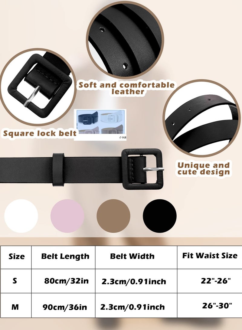 Kids Leather Belts for Girls, 4 Pcs Cute Toddler Skinny Belts with Buckle, Faux Leather Waist Belts for Jeans - Image 2