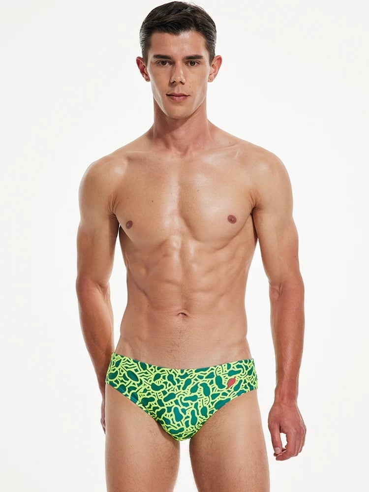 Mingyong Low-waisted Seductive Professional Triangle Swimming Trunks Men's Tether Fashion Printed Sexy Triangle Swimming Trunks Quick-Drying - Image 4