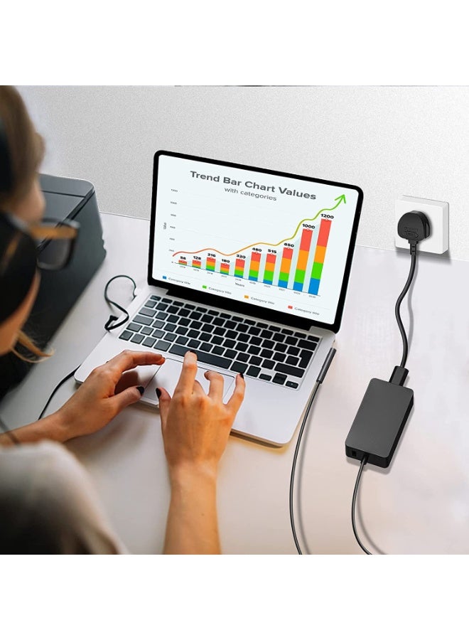Surface Pro Laptop Charger 65W Power Adapter for Microsoft Surface Pro 3/4/5/6/7/8/9/X/10/11/12, Windows Surface Laptop 7/6/5/4/3/2/1, Surface Book 3/2/1, Surface Go Tablet - Image 5