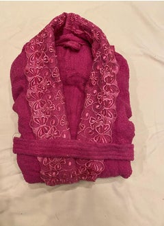 Egyptian cotton bathrobe from Mahalla factories in fuchsia color - soft texture