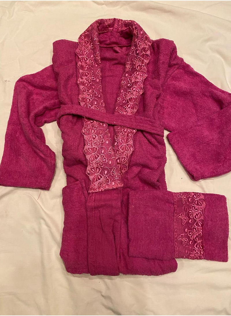 Generic - Egyptian cotton bathrobe from Mahalla factories in fuchsia color - soft texture - Image 1