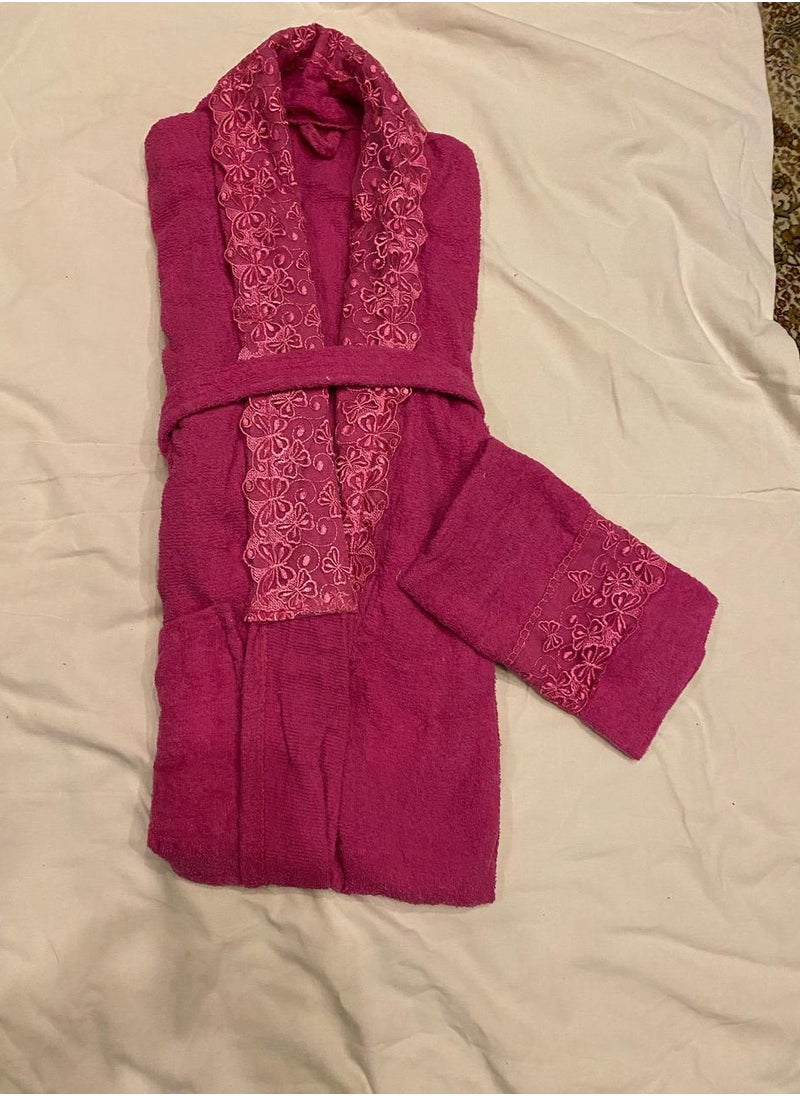 Generic - Egyptian cotton bathrobe from Mahalla factories in fuchsia color - soft texture - Image 1