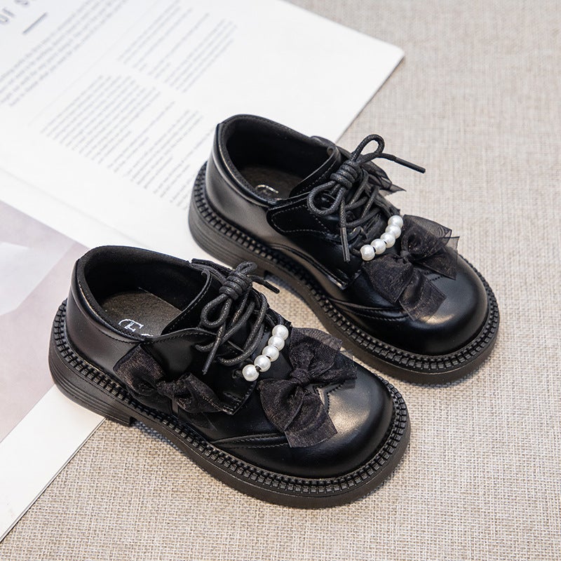 2025 Spring Sweet Shoes Children'S Leather Shoes British Style Girls' Shoes Bow Princess Dress Casual Shoes - Image 3