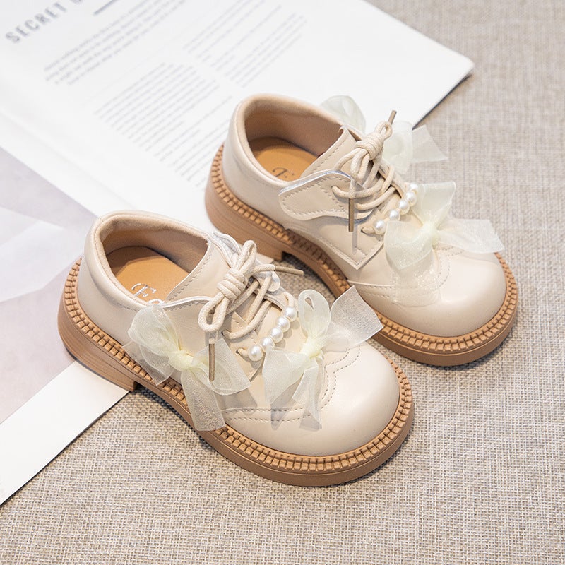 2025 Spring Sweet Shoes Children'S Leather Shoes British Style Girls' Shoes Bow Princess Dress Casual Shoes - Image 1
