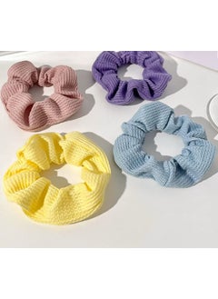 Aeyistry 4 Pcs Premium Satin Elastic Hair Bands Hair Scrunchies Hair Ties Grid Hair bands Ponytail Holder Hair Accessories for Girl Women 