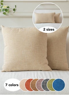 a moment Set of 2 Cushion Cover Beige Linen Decorative Throw Pillow Covers Farmhouse Pillow Covers with Cross for Couch Sofa Bed Living Room Home Decor  - Image 1