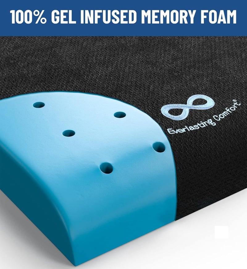 Everlasting Comfort Gel Memory Foam Cushion - Pressure Relief for Wheelchairs, Mobility Scooters, Office Chairs - Image 2
