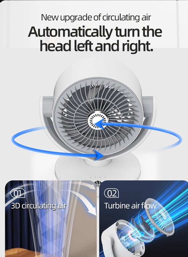 JCB CHIC مروحة تدوير هواء USB لغرفة النوم، مروحة مكتبية مزودة بجهاز تحكم عن بعد، مروحة صغيرة ذات ذبذبة بزاوية 90 درجة ورأس قابل للإمالة 180 درجة، مروحة مكتبية 3 سرعات للمكتب المنزلي (KS-2023) - Image 3