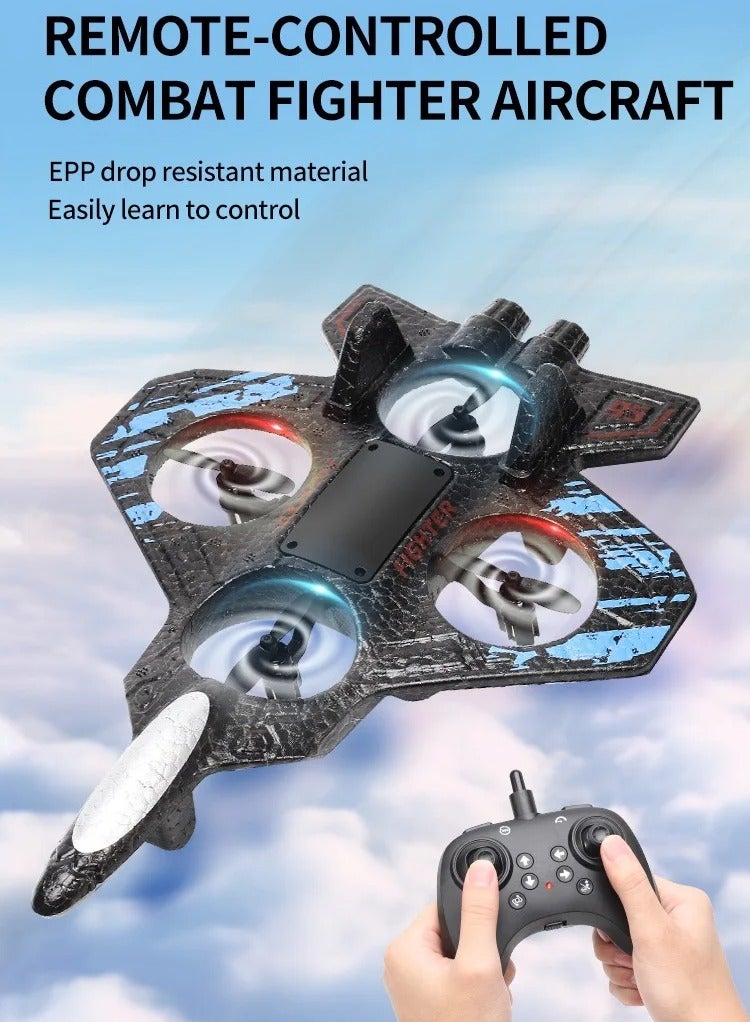 بيتشو طائرة RC 2.4 جيجا هرتز للتحكم عن بعد L0712 طائرة رباعية المراوح طائرة مقاتلة عائمة RTF لعبة طائرة مع أضواء ملونة وشحن USB، مثالية للمبتدئين والأطفال والكبار لعبة طيران داخلية/خارجية - Image 2