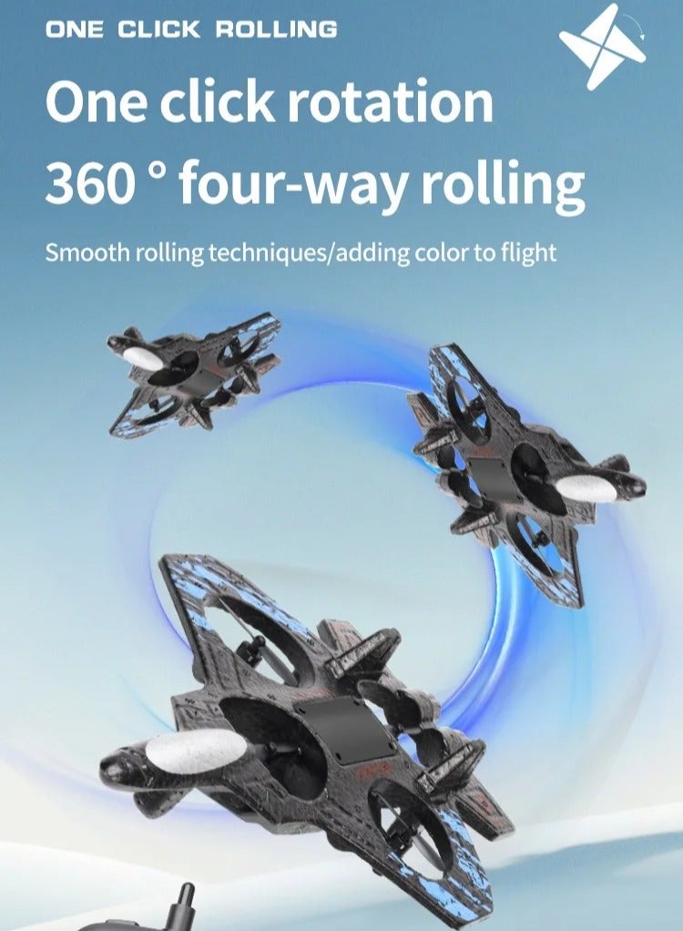 بيتشو طائرة RC 2.4 جيجا هرتز للتحكم عن بعد L0712 طائرة رباعية المراوح طائرة مقاتلة عائمة RTF لعبة طائرة مع أضواء ملونة وشحن USB، مثالية للمبتدئين والأطفال والكبار لعبة طيران داخلية/خارجية - Image 4