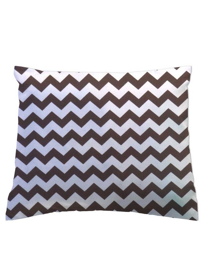 SHEETWORLD.COM SheetWorld Toddler Pillow Case, 100% Cotton Woven 13 x 17, Brown Chevron Zigzag, Made in USA - Image 1