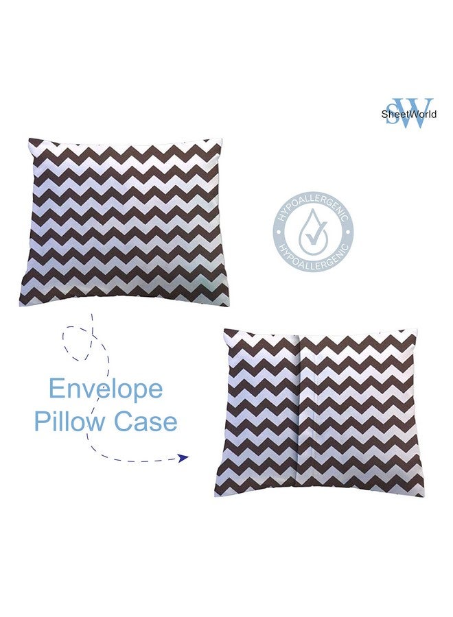 SHEETWORLD.COM SheetWorld Toddler Pillow Case, 100% Cotton Woven 13 x 17, Brown Chevron Zigzag, Made in USA - Image 5