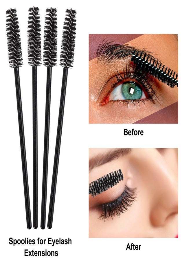 Exacoo 500 Pcs Black Lash Spoolies for Eyelash Extensions Eyebrow Brush Eyelash Brush Disposable Mascara Wands Brow Brush Eyebrow Spoolie - Image 3