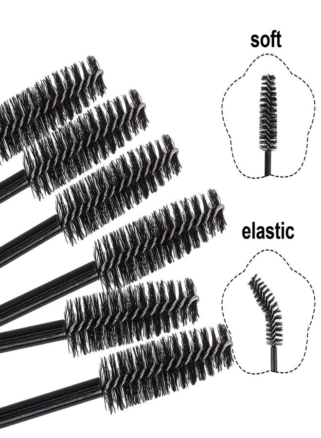 Exacoo 500 Pcs Black Lash Spoolies for Eyelash Extensions Eyebrow Brush Eyelash Brush Disposable Mascara Wands Brow Brush Eyebrow Spoolie - Image 2