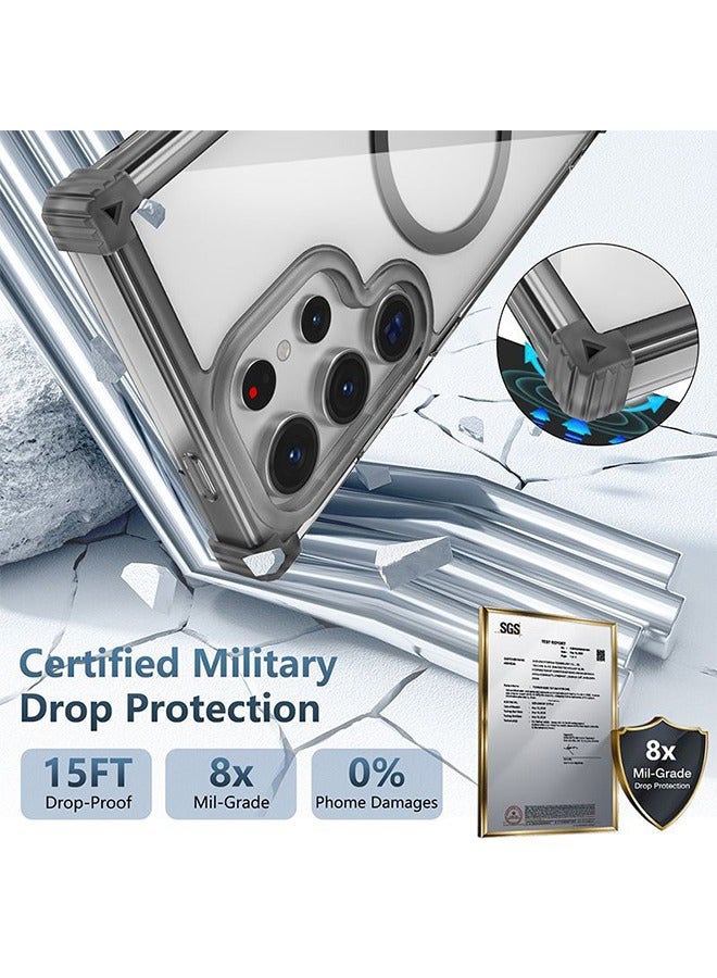 إكس ليفيل غطاء حماية ماج سيف لهاتف سامسونج جالكسي S24 ألترا مع مغناطيسات أقوى، غطاء شفاف صلب - Image 4