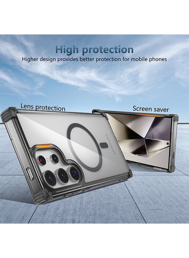 إكس ليفيل غطاء حماية ماج سيف لهاتف سامسونج جالكسي S24 ألترا مع مغناطيسات أقوى، غطاء شفاف صلب - Image 5