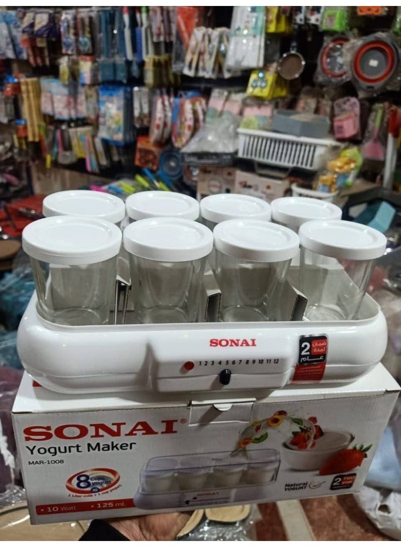 سوناي ماكينة صنع الزبادي من سوناي مكونة من 8 أكواب - Image 2