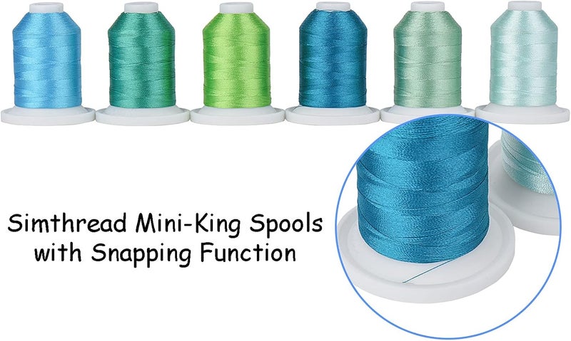 simthread Embroidery Thread 800 Yards Snap Spools 108 Madeira Colors, Compatible with Brother Babylock Janome Singer Husqvarna Embroidery and Sewing Machine - Image 2