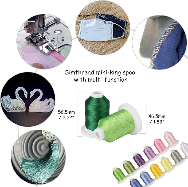 simthread Embroidery Thread 800 Yards Snap Spools 108 Madeira Colors, Compatible with Brother Babylock Janome Singer Husqvarna Embroidery and Sewing Machine - Image 3