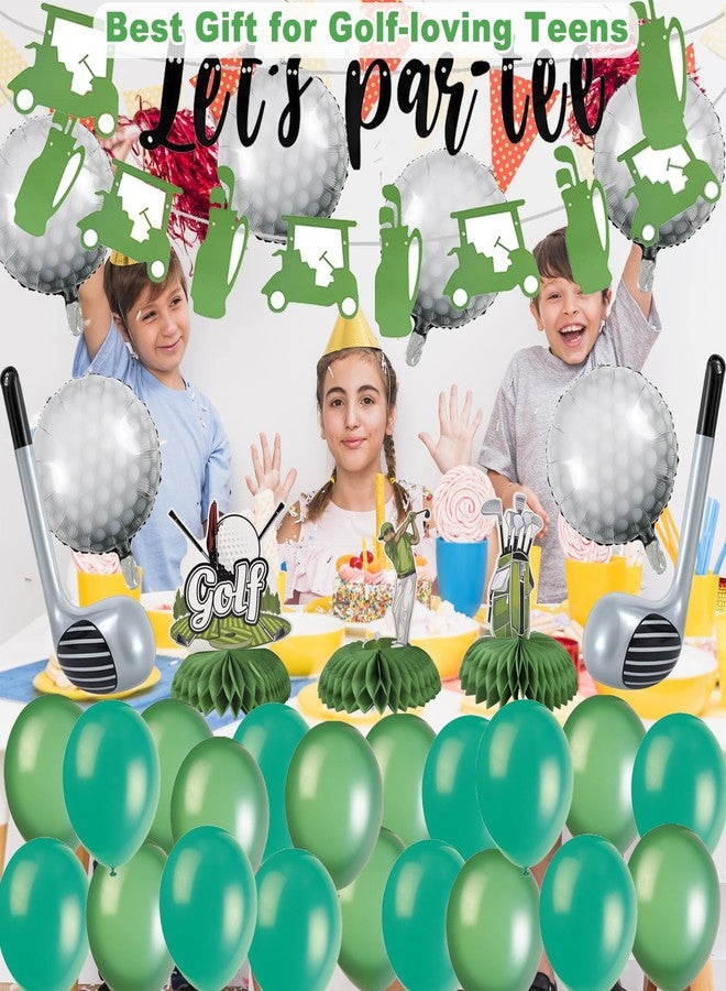 Nerien Golf Birthday Party Decorations - 33pcs Golf Themed Party Decorations, Golf Birthday Party Supplies, 20pcs Golf Balloons&2pcs Golf Banner&3pcs Golf Honeycomb Pendulum&8pcs Golf Golf Clubs Decorations - Image 5