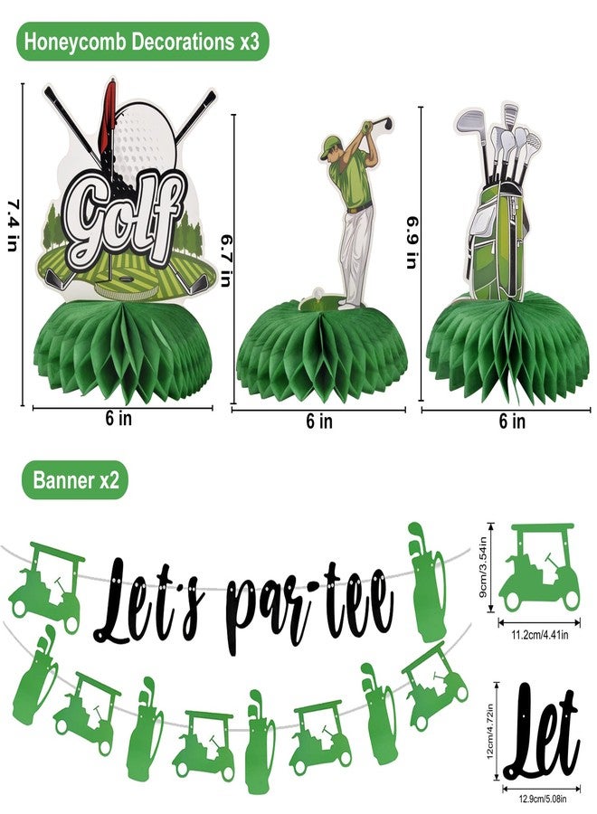 Nerien Golf Birthday Party Decorations - 33pcs Golf Themed Party Decorations, Golf Birthday Party Supplies, 20pcs Golf Balloons&2pcs Golf Banner&3pcs Golf Honeycomb Pendulum&8pcs Golf Golf Clubs Decorations - Image 2