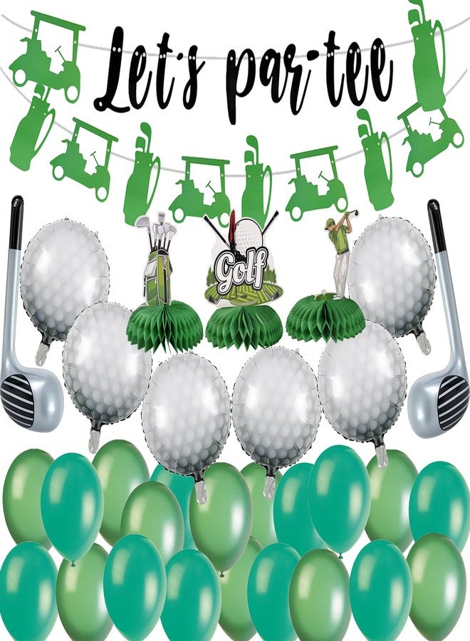Nerien Golf Birthday Party Decorations - 33pcs Golf Themed Party Decorations, Golf Birthday Party Supplies, 20pcs Golf Balloons&2pcs Golf Banner&3pcs Golf Honeycomb Pendulum&8pcs Golf Golf Clubs Decorations - Image 1